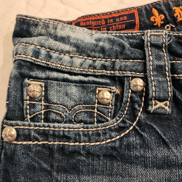 Rock Revival Emilie Easy Shorts 28 Y2K Western Cowgirl Embroidered Denim Glam - Picture 7 of 16